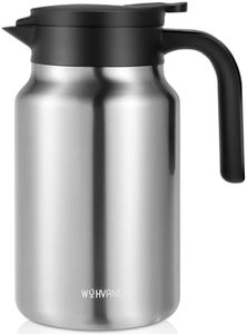 WYHVAND 51Oz Thermal Coffee Carafe for Hot/Cold, Stainless Steel Thermos Carafe for Hot Liquids, Dustproof Insulated Hot Water Carafe for Party/Home,Sliver