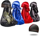 4PCS Silky Durags for Men 360 Waves