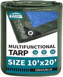 TARPAL 10x20 Green Tarp Waterproof Multipurpose Protective Cover All Purpose Outdoor Poly Tarps Cover for Shed, Camping, Farm,Firewood, Boat,Outdoor Furniture, Roof Waterproofing