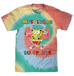 Tee Luv Men's Spongebob Squarepants MuscleBob BuffPants Cartoon Tie Dye Shirt, Gum Drop, M