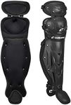 CHAMPRO Optimus MVP Double Knee Baseball Catcher’s Leg Guards, 14.5" Length, Black, CG104B