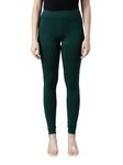 GO COLORS Women's Royal Dark Green Cotton Churidar Leggings