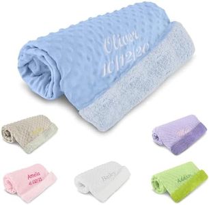 Personalized Passion Personalized Baby Blanket for Boy Swaddle Blanket with Baby’s Name & Date - Great Shower Gift - Plush and Soft Newborn Name Blanket - Cozy, Blue Color - 36/27”