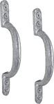 IRONTITE® 2 Pack Door Pull Handle, D Handles Galvanised, Hotbed Handle, Gate Handle for Wooden Gates and Barn Door Handle. Cast Iron Pull Handle for Sheds, Gates, and Doors (Galvanised)