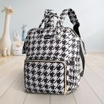 LuvLap Multifunctional Waterproof Diaper Bag for Mothers for Travel, Mother Travel Bag, Premium Oxford Waterproof Material, 24L Large storage capacity with 15 pockets, Black & White (all over print)