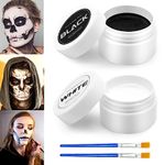 Black White Face Painting Kit: Halloween Body Makeup Special Effects Set for Adult - Professional SFX Makeup Clown Zombie Vampire Skeleton Cosplay (Face Painting)