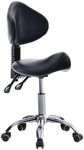 Saddle Stool with Wheels Ergonomic Rolling Chair for Lash Nail Art Tattoo Artist Dentist Clinic Shop Home Salon Spa Massage Facial Office,Adjustable Hydraulic Stool (Black)