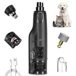 Podazz Dog Nail Grinder Silent - 6 Speed Electric Pet Nail Grinder Rechargeable Dog Nail Trimmer Files Dog Claw Grooming Grinder with 3 Ports and Dust Cap for Small Medium Large Dogs/Cats
