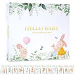 SALUOKE Baby Memory Book Record Book: First 5 Year Baby Book for Baby Boy & Girl,Gender Neutral Woodland Scrapbook Keepsake,118 Page Journal From Birth,Baby Shower Gifts(13 Milestone Cards Included)