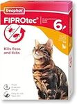 Beaphar | FIPROtec Spot-On for Cats | Kills Fleas & Ticks | Vet Strength Treatment | Easy to Apply | Suitable for Cats & Kittens from 8 Weeks of Age, Weighing more than 1kg | 6 Pipettes