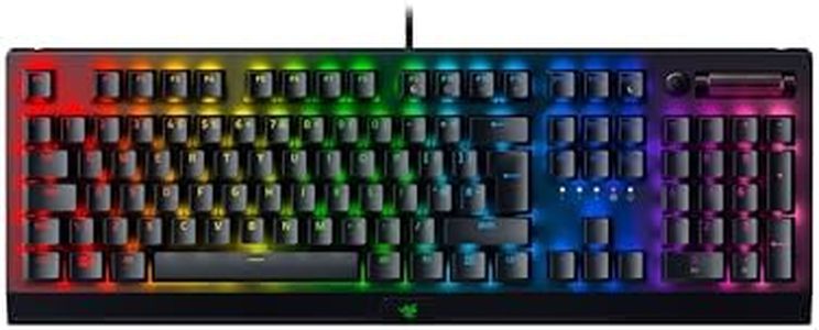 Razer BlackWidow V3 (Green Switch) - Mechanical Gaming Keyboard (Clicky Mechanical Switches, Doubleshot ABS Keycaps, Multi-Function Digital Roller and Media Key, Wrist Rest) UK Layout | Black