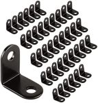 VinBee 24 PCS Black Corner Braces, 1.02 x 1.02 x 0.63 inch Small Metal L Corner Bracket Joint Fastener, 90 Degree Angle Bracket for Wood, Shelves, Furniture, Cabinet and More