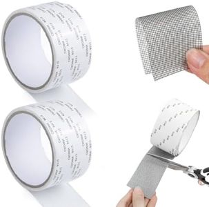 Mucpad Screen Repair Tape,2in X 6.56 FT Window Screen Door Repair Kit,Screen Tape Mesh Repair,Strong Adhesive Fiberglass Mesh Patch Tape (White-2PC)