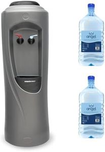 Hydrate Direct Core Water Cooler Package 4 | Water Dispenser Plus 2 x 12L Bottles of Natural Water, Hot & Chilled Temperature, Grey/Silver