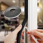 Tooperze Weather Stripping for Door,Self Adhesive Brush Window Seal Strip for House Windows Weatherproof Soundproof Dustproof 32.8 FT Length Black