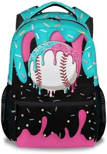 KNOWPHST Kids Backpacks - Baseball Backpack for Boys Kids Sports School Bookbag Youth Player Gift 17" Drip Design Schoolbag for Elementary Primary