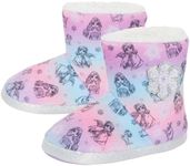 Disney Girls Frozen Slipper Boots For Kids Elsa Anna Slippers Warm Fleece Fur Lined Booties Gift, Multicolour, 10 UK Child