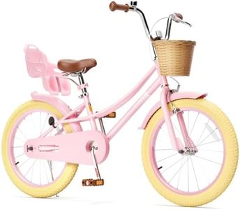 XJD Girls Bike for 2-12 Years Old Kids 12-20 Inch Toddler Bike | & Basket | Bell (20 Inch with Kickstand, WithoutTraining Wheels,Pink)