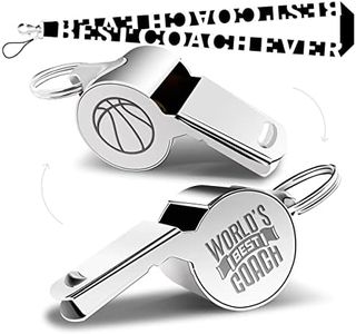 Basketball Coach Gifts, Whistle for Coaches, Whistle Emergency, White Wood Box Sign, Inspirational Coach Gifts for Men Women Teachers Referees Sports Coach Home, World’s Best Coach.