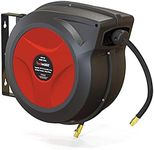 ReelWorks Air Hose Reel Retractable 3/8" Inch x 50' Foot Hybrid Polymer Hose Max 300PSI Commerical Polypropylene Construction