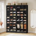 Tribesigns 10-Tier Shoe Storage Cabinet Set of 2, Black Wooden Shoe Rack with 30 Cubbies, Freestanding Tall Entryway Shoe Organizer for Closet, Entryway, Living Room