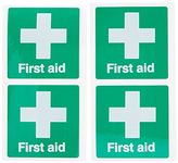 PACK OF 4 FIRST AID HELMET STICKERS 50X50mm Self Adhesive