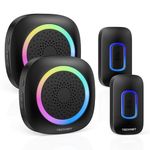 TECKNET Wireless Doorbell, Battery Powered Doorbell with RGB Light, IP66 Waterproof Portable Cordless Door Chime Kit, 1300 Feet Wireless Range, 60 Chimes & 5 Level Volume with 4.5 Year Battery Life