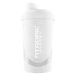 NTROPIC ENERGY - Protein Shaker Bottle, Screw Top - 600ml (Transparent White) | for Energy Drink Powders, Pre Workout Drinks or Protein Shakes | Leakproof, Durable & BPA Free