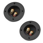 2 Pcs Speaker Terminal Box,2 Way Speaker Box Terminal Binding Post Cup,Speaker Terminal Binding Post, DIY Home Car Stereo , for Home, Hall, Hotel, etc(Black)