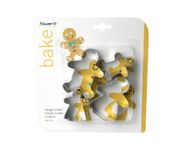 Dexam Gingerbread family cookie cutter set of 4, Silver