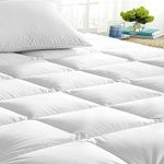 Mattress Topper Quilted Mattress Topper- 5 CM Thick- Strong Elastic Bands, Fits Up to 40 CM, Premium Hollow fiber Filling Mattress Topper Double Bed (137X190cm)