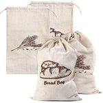 Augshy Bread Bag, 2 Pieces Linen Bread Bags for Homemade Bread Container, 17.5 ×11.5 Inches Unbleached & Reusable Bread Storage, Natural Large Storage for Artisan Bread