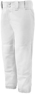 Mizuno Girls Youth Belted Low Rise Fastpitch Softball Pant, , White, X-Large