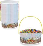 MT Products Plastic Halloween Popcorn Containers with Handle and Lid - 24 oz. Snack and Candy Tub Perfect for Nuts, Cotton Candy, or Any Other Snacks - 14 Pieces