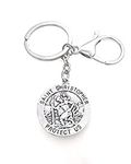 FizzyButton Gifts St Christopher keyring key ring and lobster clasp with silver tone charm