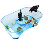 Turtle Tank Aquarium,Reptile Tank, Terrapin Lake with Platform Plants for Pet Reptile Habitat