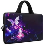 icolor 14 15 15.4 15.6 Inch Laptop Computer Protective Carrying Case Pouch, Soft Travel Briefcase, Notebook Sleeve Cover for Dell HP Lenovo Toshiba Chromebook ASUS Acer(Purple Butterflies)