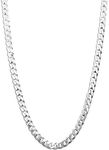 LeCalla Links Solid 925 Sterling Silver Italian 3.5mm Diamond Cut Cuban Link Curb Chain Necklace for Men and Women 22 Inches