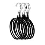 SCTD Belt/Scarf Hangers for Closet - 8 PCS Nonslip Steel Tie Rings Holder Organizer for Neckties, Shawls Scarves, Pashminas (8 Pack, Black)