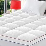 REGOUG Soft Mattress Topper Full Size Extra Thick Mattress Pad Mattress Protector Breathable Pillow Top Mattress Cover 8-21 Inch Elastic Deep Pocket - Overfilled with Down Alternative(54"x75", White)