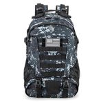 Jueachy Tactical Backpack for Men Hiking Day Pack Molle Military Rucksack Waterproof 30L EDC Bag with USA Flag Patch Black Digital Camo