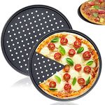 LANYOTA Pizza Pans,2pcs 12'' Baking Tray Round Non-Stick Perforated Pizza Baking Set,Pizza Pans with Holes for Home Kitchen Oven