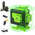 Huepar 4x360 Laser Level Self-Leveling with Remote Control, 16 Lines 4D Green Cross Line Laser Tool-2 x 360 Horizontal/Vertical Laser Lines -904DG