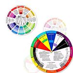 deziine�2 Pieces Big and Small Color WheelChart Paint Mixing Learning Guide Art Class Teaching Tool Color Wheels for Makeup Blending Board Chart