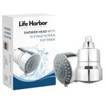 Life Harbor 's 15-stage Shower Softener & Filter For Bathroom | Filter For Hard Water And Chlorine | Removes Hardness | Shower Water Filter Gives Healthy Skin & Hair (Shower Filter & Softener)