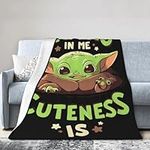 Throw Blanket Baby Yoda Ultra-Soft Bed Blankets Warm Cozy Flannel Blankets Lightweight Quilt Home Decor Tapestry Gifts Blanket for Couch Chair Sofa Bedroom Travel Camping Party