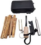 WDOPEN Fire Starting Kit,Outdoor Survival Kit,Includes Multiple Fire Starting Systems and Emergency Tinder Sources,Perfect for Camping, Hiking