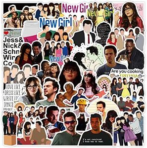 New Girl TV Series Sticker 50pcs Cool Stickers for Computers Laptop Skateboard Stickers for Teens Adults Laptop Skateboard Guitar Luggage Vinyl Decal Stickers Packs (New Girl)