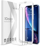 XDesign Glass Screen Protector Designed for Apple iPhone XR 2018 (3-Pack) Tempered Glass with Touch Accurate and Impact Absorb + Easy Installation Tray for iPhone XR [Fit with Most Cases] - 3 Pack