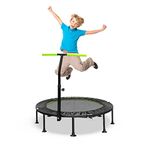 Maxmass Mini Trampoline, Fitness Bungee Rebounder with Adjustable Handle, Foldable Exercise Bouncer for Adults and Kids